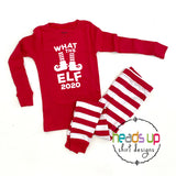 Elf christmas pajamas what the elf pj's funny holiday matching pajamas 2020 covid sleepwear pajamas red white stripe kids baby adult teen youth matching pajamas for xmas gift family Christmas pajamas photo clothes fast shipping cute and comfortable unisex boy and girl designs. leveret pajamas. christmas eve pajamas sleepwear for whole family made in the usa gnome nordic elves santa